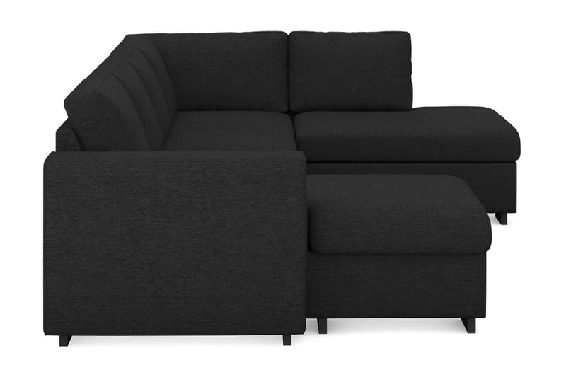 Link 4-sits Högervänd U-formad Large Soffa med Divan och Schäslong i Tyg - Svart - Möbler - Soffa - U-soffa