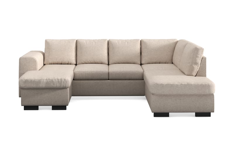 Link 4-sits Högervänd U-formad Soffa med Divan och Schäslong i Tyg - Beige - Möbler - Soffa - U-soffa