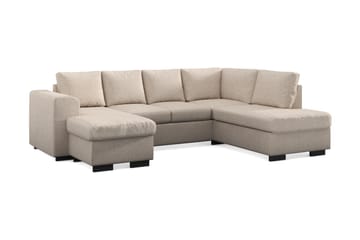 Link 4-sits Högervänd U-formad Soffa med Divan och Schäslong i Tyg - Beige - Möbler - Soffa - U-soffa