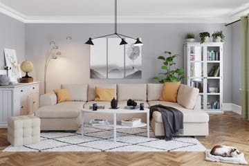 Link 4-sits Högervänd U-formad X-Large Soffa med Divan och Schäslong i Tyg - Beige - Möbler - Soffa - U-soffa