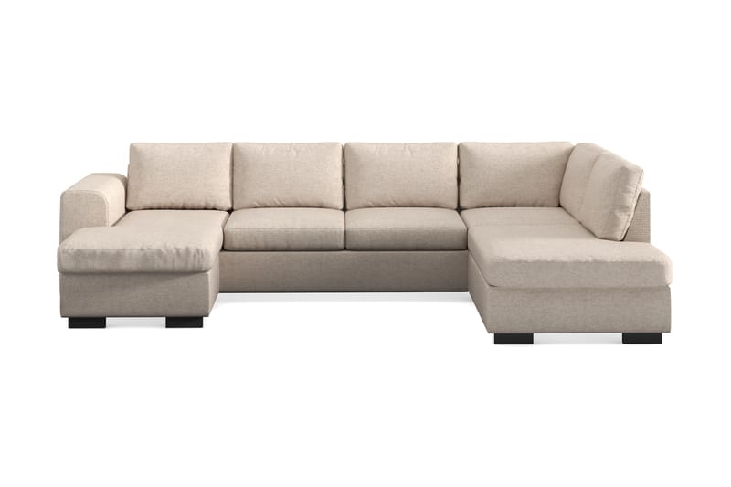 Link 4-sits Högervänd U-formad X-Large Soffa med Divan och Schäslong i Tyg - Beige - Möbler - Soffa - U-soffa