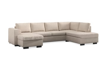 Link 4-sits Högervänd U-formad X-Large Soffa med Divan och Schäslong i Tyg - Beige - Möbler - Soffa - U-soffa