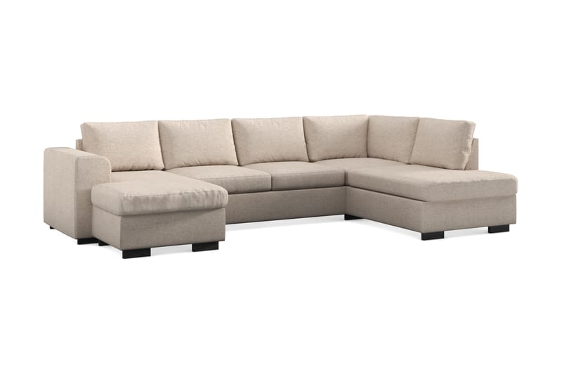 Link 4-sits Högervänd U-formad X-Large Soffa med Divan och Schäslong i Tyg - Beige - Möbler - Soffa - U-soffa