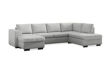 Link 4-sits Högervänd U-formad X-Large Soffa med Divan och Schäslong i Tyg - Ljusgrå - Möbler - Soffa - U-soffa