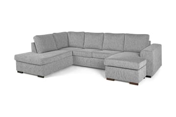 Link 4-sits Vänstervänd U-formad Soffa med Divan och Schäslong i Tyg - Ljusgrå - Möbler - Soffa - U-soffa