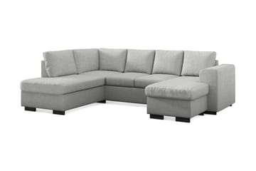 Link 4-sits Vänstervänd U-formad Soffa med Divan och Schäslong i Tyg - Ljusgrå - Möbler - Soffa - U-soffa