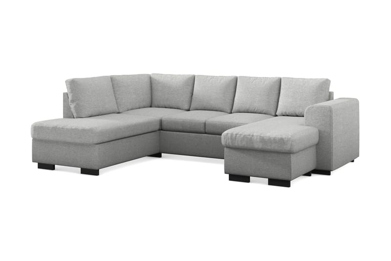 Link 4-sits Vänstervänd U-formad Soffa med Divan och Schäslong i Tyg - Ljusgrå - Möbler - Soffa - U-soffa