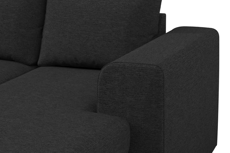 Link 4-sits Vänstervänd U-formad Soffa med Divan och Schäslong i Tyg - Svart - Möbler - Soffa - U-soffa