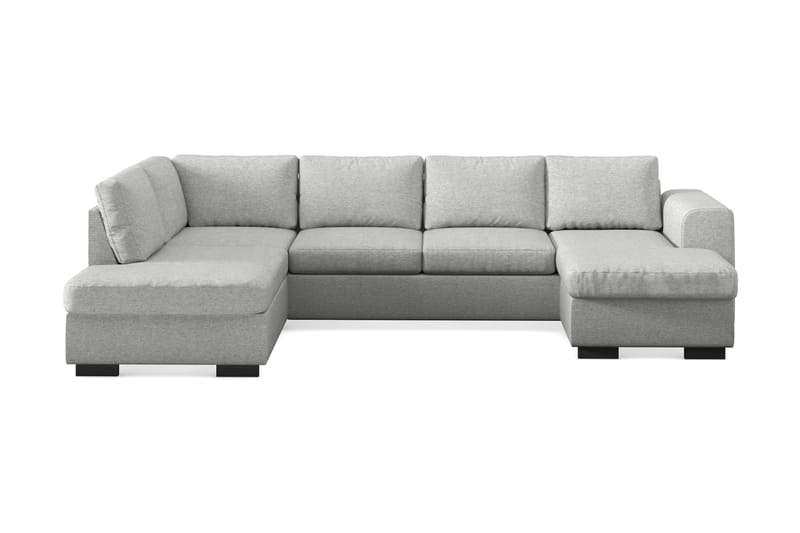 Link 4-sits Vänstervänd U-formad X-Large Soffa med Divan och Schäslong i Tyg - Ljusgrå - Möbler - Soffa - U-soffa