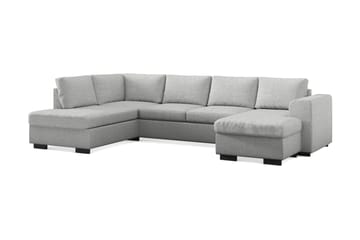 Link 4-sits Vänstervänd U-formad X-Large Soffa med Divan och Schäslong i Tyg - Ljusgrå - Möbler - Soffa - U-soffa