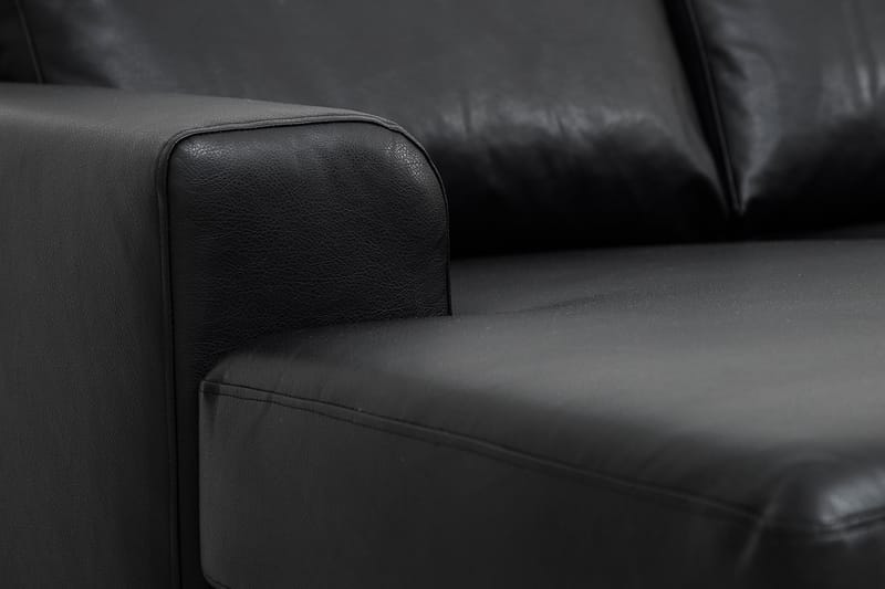 Link 5-sits Högervänd U-formad X-Large Soffa med Divan och Schäslong i Konstläder - Svart - Möbler - Soffa - U-soffa