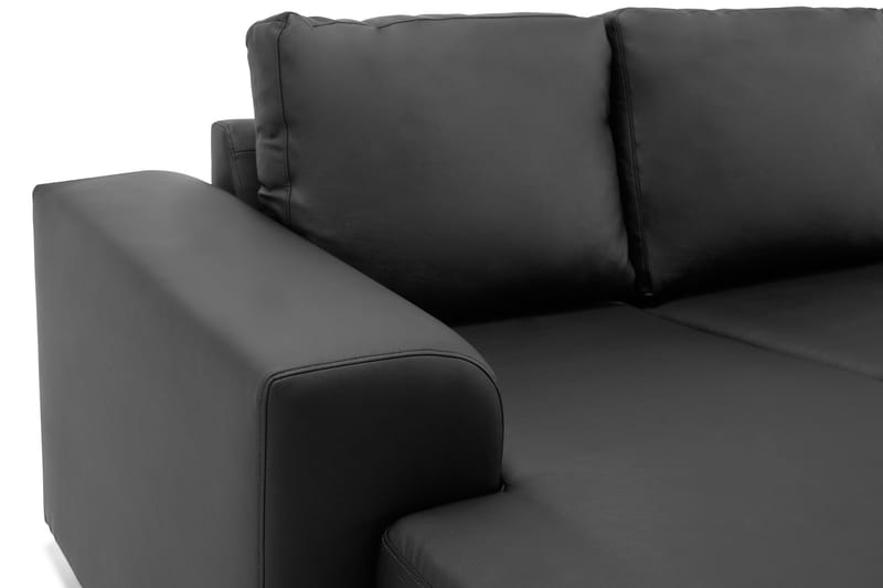 Link 5-sits Högervänd U-formad XX-Large Soffa med Divan och Schäslong i Konstläder - Svart - Möbler - Soffa - U-soffa