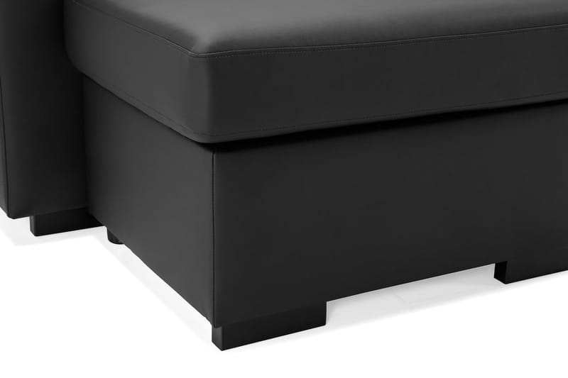 Link 5-sits Högervänd U-formad XX-Large Soffa med Divan och Schäslong i Konstläder - Svart - Möbler - Soffa - U-soffa