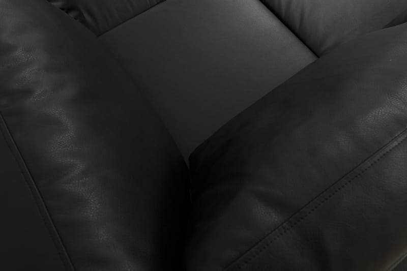 Link 5-sits Vänstervänd U-formad X-Large Soffa med Divan och Schäslong i Konstläder - Svart - Möbler - Soffa - U-soffa