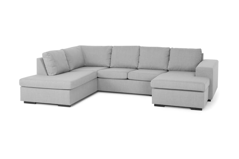 Memphis 4-sits Vänstervänd U-formad Soffa med Divan och Schäslong i Tyg - Grå - Möbler - Soffa - U-soffa