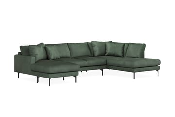 Menard 4-sits Högervänd Stor U-formad Djup Soffa med Divan och Schäslong i Manchester - Grön - Möbler - Soffa - U-soffa