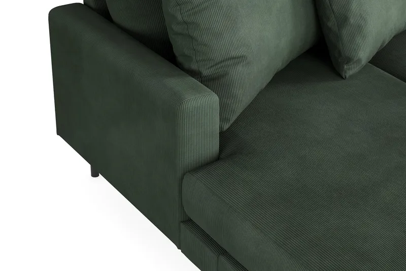 Menard 4-sits Högervänd Stor U-formad Djup Soffa med Divan och Schäslong i Manchester - Grön - Möbler - Soffa - U-soffa