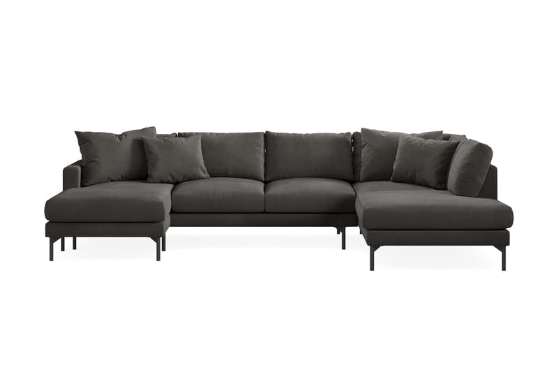 Menard 4-sits Högervänd Stor U-formad Djup Soffa med Divan och Schäslong i Manchester - Mörkgrå - Möbler - Soffa - U-soffa
