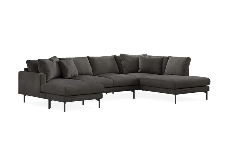 Menard 4-sits Högervänd Stor U-formad Djup Soffa med Divan och Schäslong i Manchester - Mörkgrå - Möbler - Soffa - U-soffa