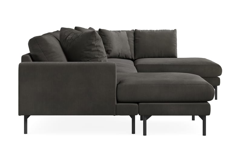 Menard 4-sits Högervänd Stor U-formad Djup Soffa med Divan och Schäslong i Manchester - Mörkgrå - Möbler - Soffa - U-soffa