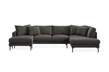 Menard 4-sits Högervänd Stor U-formad Djup Soffa med Divan och Schäslong i Manchester - Mörkgrå - Möbler - Soffa - U-soffa