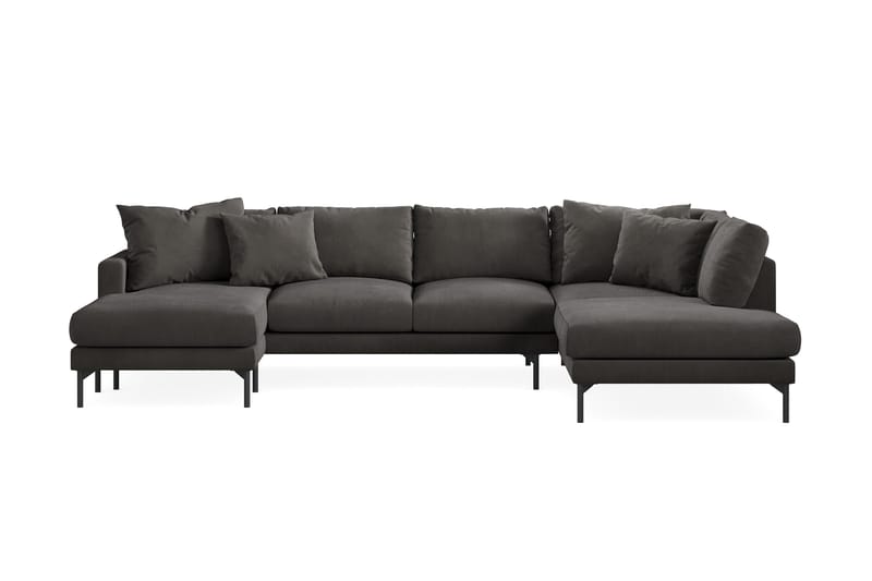 Menard 4-sits Högervänd Stor U-formad Djup Soffa med Divan och Schäslong i Manchester - Mörkgrå - Möbler - Soffa - U-soffa