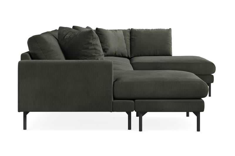Menard 4-sits Högervänd Stor U-formad Djup Soffa med Divan och Schäslong i Manchester - Mörkgrön - Möbler - Soffa - U-soffa