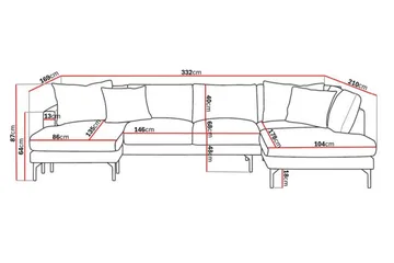 Menard 4-sits Högervänd Stor U-formad Djup Soffa med Divan och Schäslong i Manchester - Mörkgrön - Möbler - Soffa - U-soffa