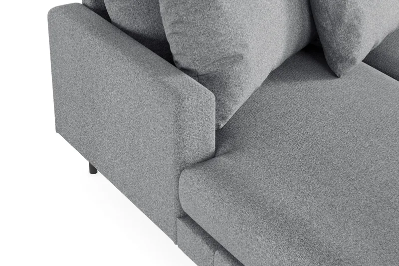 Menard 4-sits Högervänd Stor U-formad Djup Soffa med Divan och Schäslong i Tyg - Grå - Möbler - Soffa - U-soffa