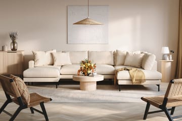 Menard 4-sits Högervänd U-formad Soffa med Divan och Schäslong i Manchester - Beige - Möbler - Soffa - U-soffa