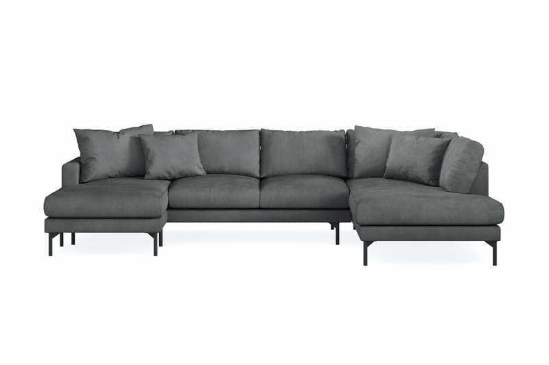 Menard 4-sits Högervänd U-formad Soffa med Divan och Schäslong i Manchester - Grå - Möbler - Soffa - U-soffa