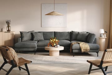 Menard 4-sits Högervänd U-formad Soffa med Divan och Schäslong i Manchester - Grå - Möbler - Soffa - U-soffa