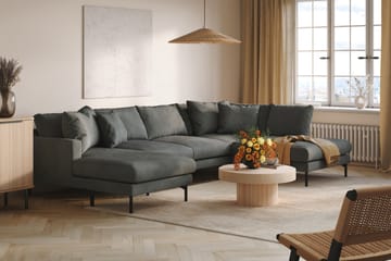 Menard 4-sits Högervänd U-formad Soffa med Divan och Schäslong i Manchester - Grå - Möbler - Soffa - U-soffa