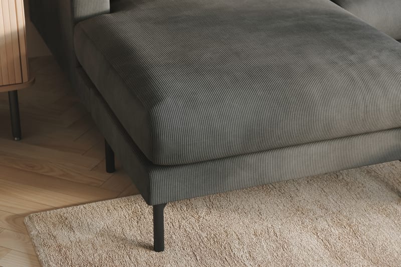 Menard 4-sits Högervänd U-formad Soffa med Divan och Schäslong i Manchester - Grå - Möbler - Soffa - U-soffa