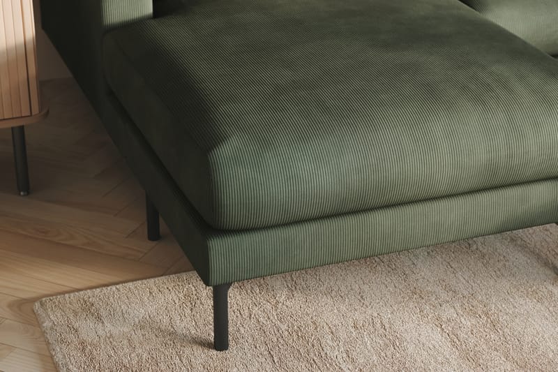 Menard 4-sits Högervänd U-formad Soffa med Divan och Schäslong i Manchester - Grön - Möbler - Soffa - U-soffa