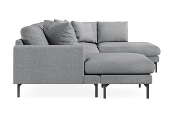Menard 4-sits Högervänd U-formad Soffa med Divan och Schäslong i Tyg - Grå - Möbler - Soffa - U-soffa