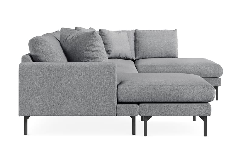 Menard 4-sits Högervänd U-formad Soffa med Divan och Schäslong i Tyg - Grå - Möbler - Soffa - U-soffa