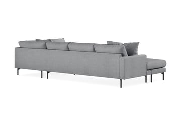 Menard 4-sits Högervänd U-formad Soffa med Divan och Schäslong i Tyg - Grå - Möbler - Soffa - U-soffa