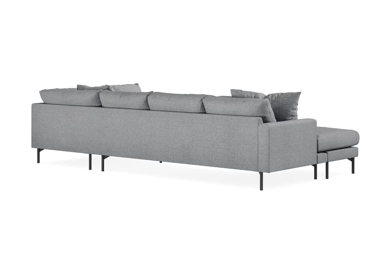 Menard 4-sits Högervänd U-formad Soffa med Divan och Schäslong i Tyg - Grå - Möbler - Soffa - U-soffa