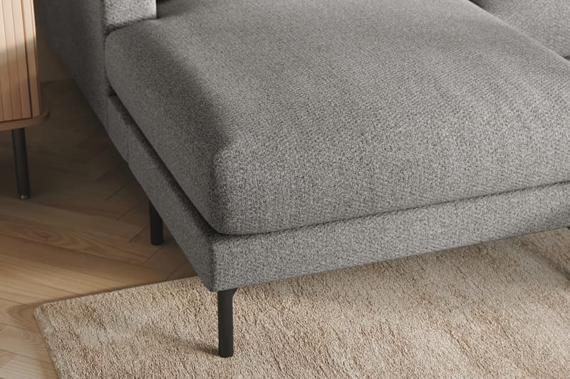 Menard 4-sits Högervänd U-formad Soffa med Divan och Schäslong i Tyg - Grå - Möbler - Soffa - U-soffa