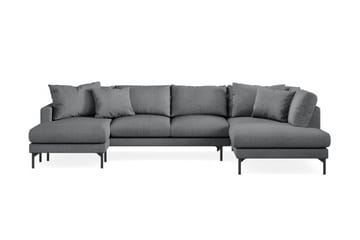 Menard 4-sits Högervänd U-formad Soffa med Divan och Schäslong i Tyg - Mörkgrå - Möbler - Soffa - U-soffa