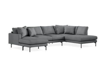Menard 4-sits Högervänd U-formad Soffa med Divan och Schäslong i Tyg - Mörkgrå - Möbler - Soffa - U-soffa
