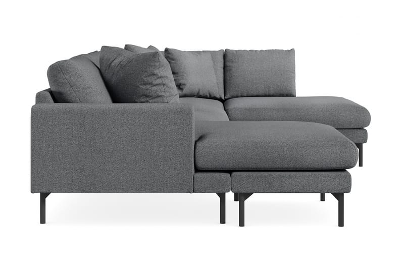 Menard 4-sits Högervänd U-formad Soffa med Divan och Schäslong i Tyg - Mörkgrå - Möbler - Soffa - U-soffa