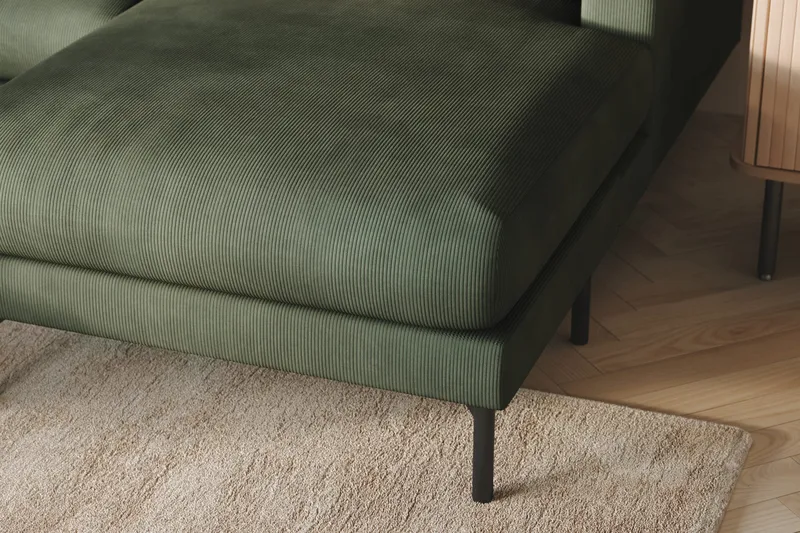 Menard 4-sits Vänstervänd Stor U-formad Djup Soffa med Divan och Schäslong i Manchester - Grön - Möbler - Soffa - U-soffa