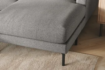 Menard 4-sits Vänstervänd Stor U-formad Djup Soffa med Divan och Schäslong i Tyg - Grå - Möbler - Soffa - U-soffa