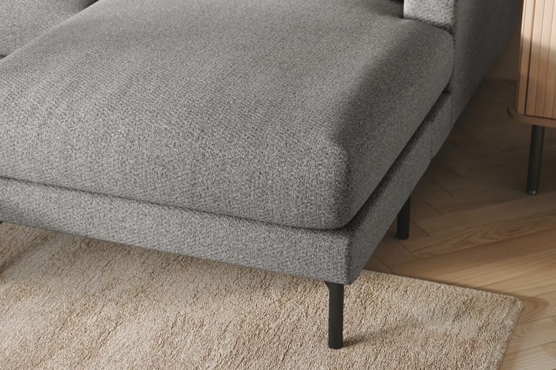 Menard 4-sits Vänstervänd Stor U-formad Djup Soffa med Divan och Schäslong i Tyg - Grå - Möbler - Soffa - U-soffa