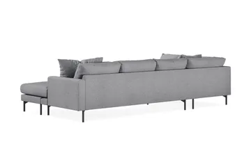 Menard 4-sits Vänstervänd Stor U-formad Djup Soffa med Divan och Schäslong i Tyg - Grå - Möbler - Soffa - U-soffa