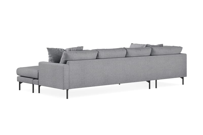 Menard 4-sits Vänstervänd Stor U-formad Djup Soffa med Divan och Schäslong i Tyg - Grå - Möbler - Soffa - U-soffa