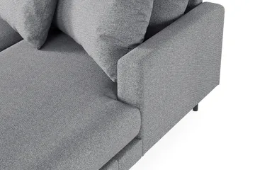 Menard 4-sits Vänstervänd Stor U-formad Djup Soffa med Divan och Schäslong i Tyg - Grå - Möbler - Soffa - U-soffa