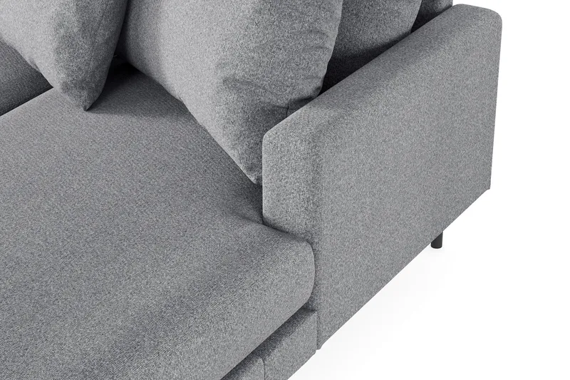 Menard 4-sits Vänstervänd Stor U-formad Djup Soffa med Divan och Schäslong i Tyg - Grå - Möbler - Soffa - U-soffa